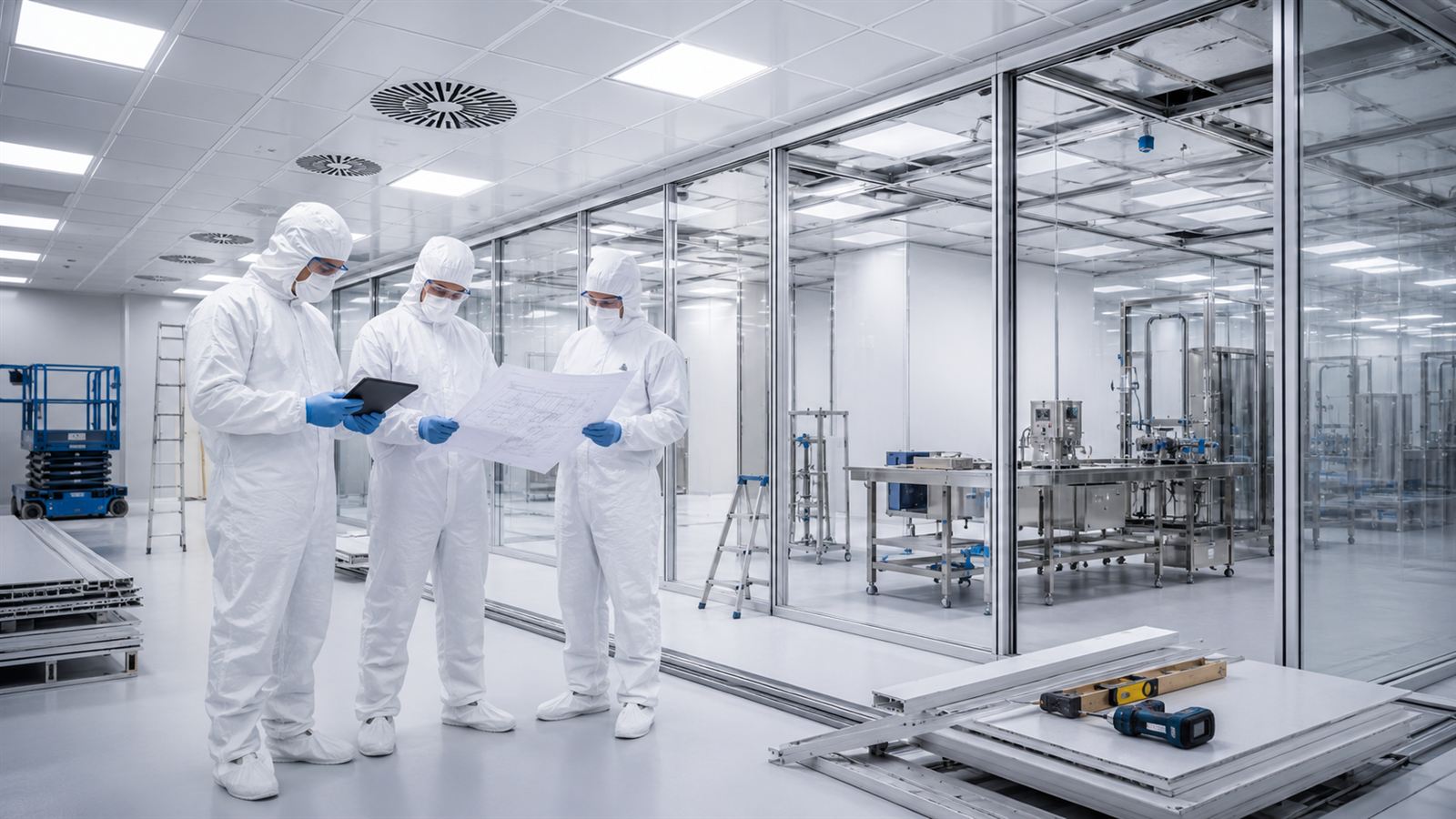 Cleanroom buildout in progress